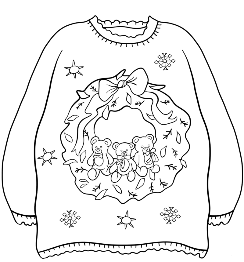 blank ugly sweater coloring pages