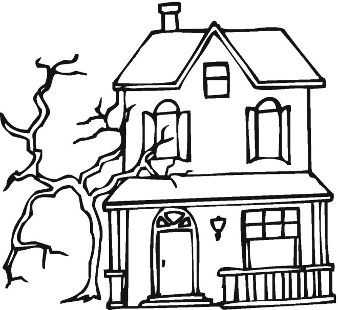 free haunted house coloring pages