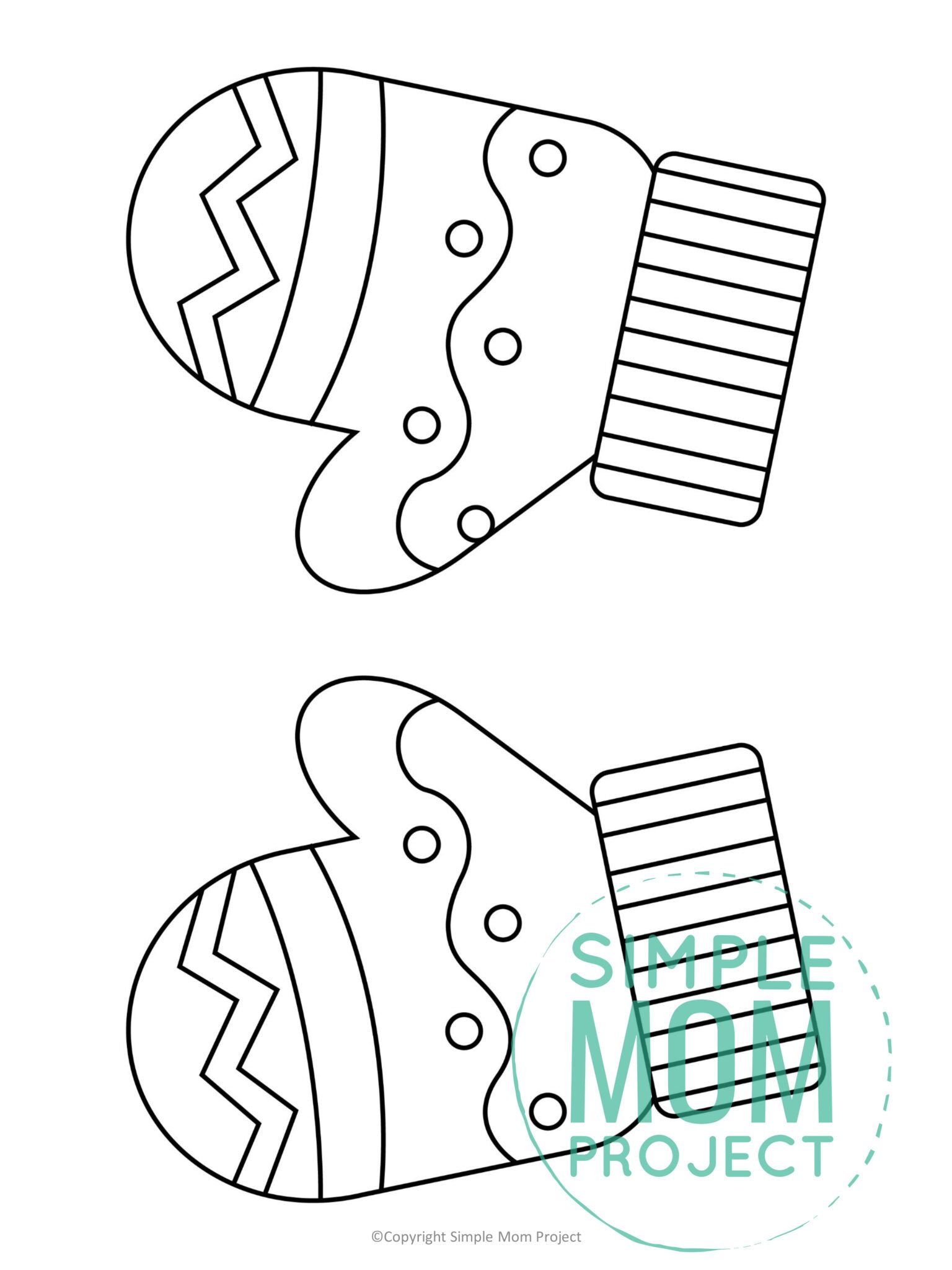 printable mitten coloring page