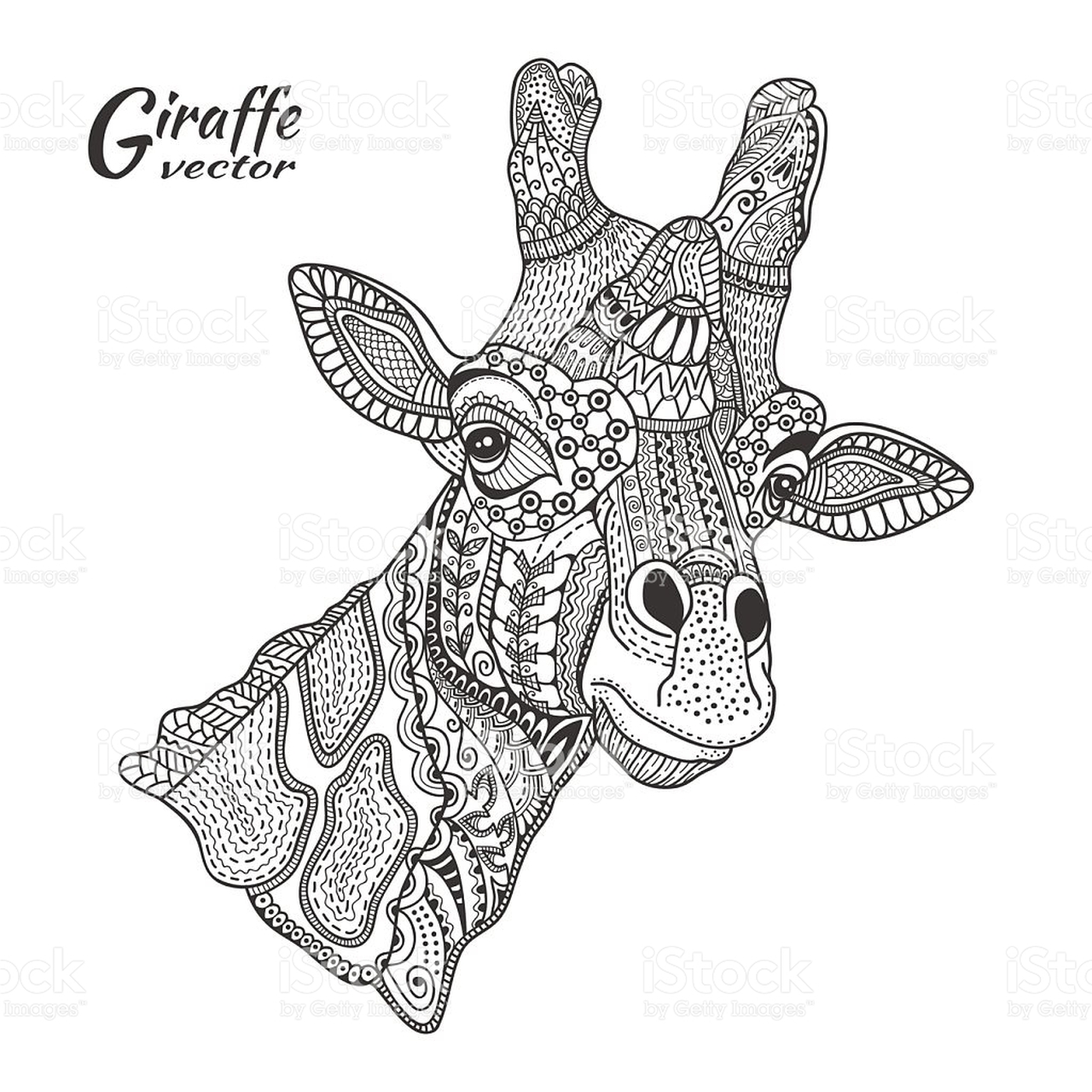 giraffe coloring pages for adults