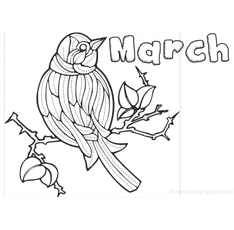 Free Printable March Coloring Pages – Free Coloring Pages for Kids