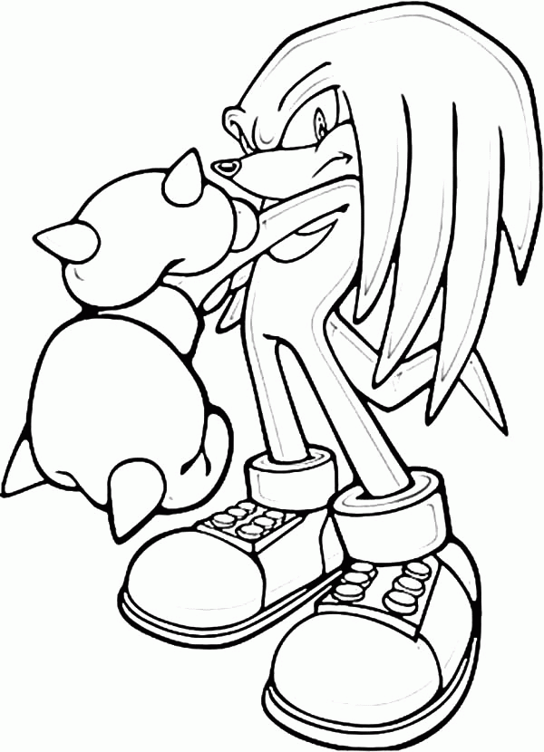 knuckles the hedgehog coloring pages