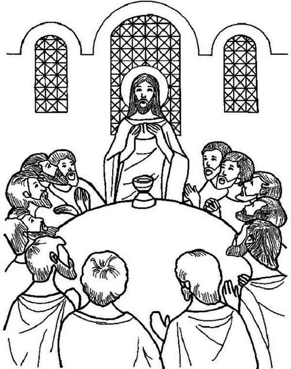 coloring page of the last supper