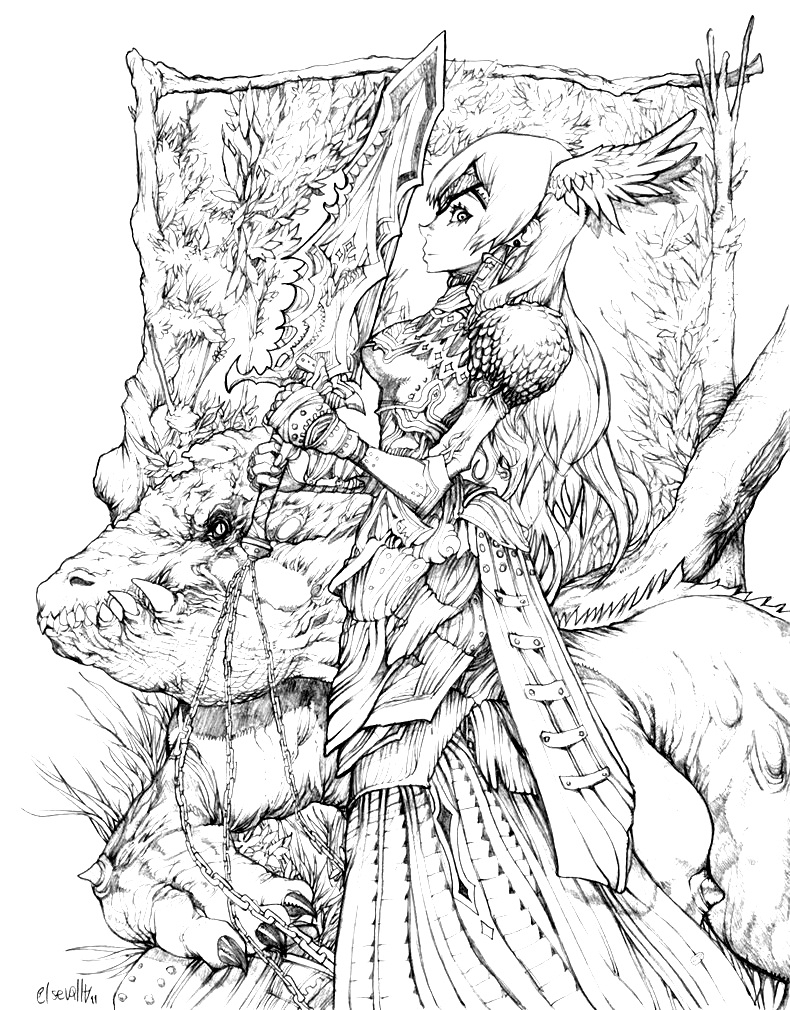 advanced fantasy coloring pages