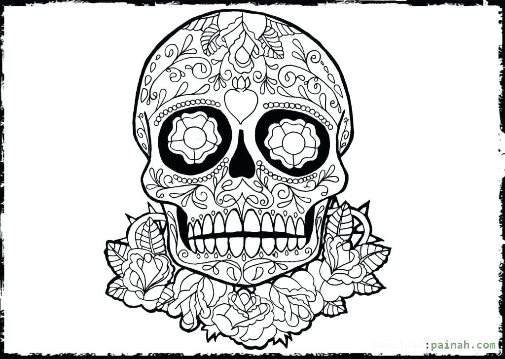 Day Of The Dead Skull Coloring Pages Printable at GetColorings.com