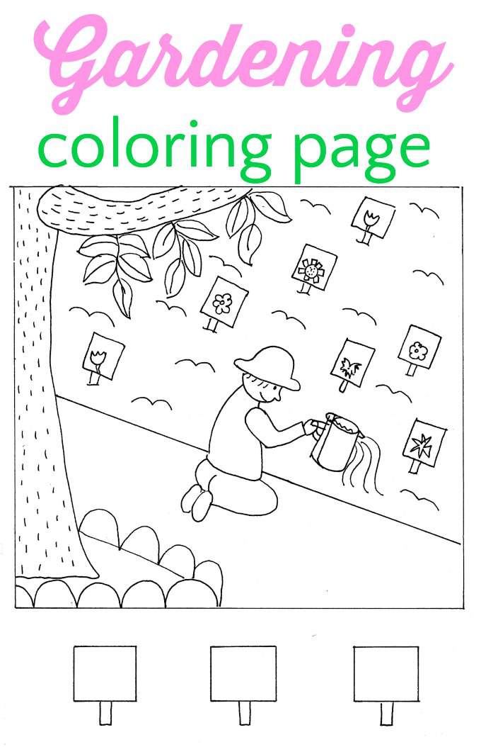 free gardening coloring pages