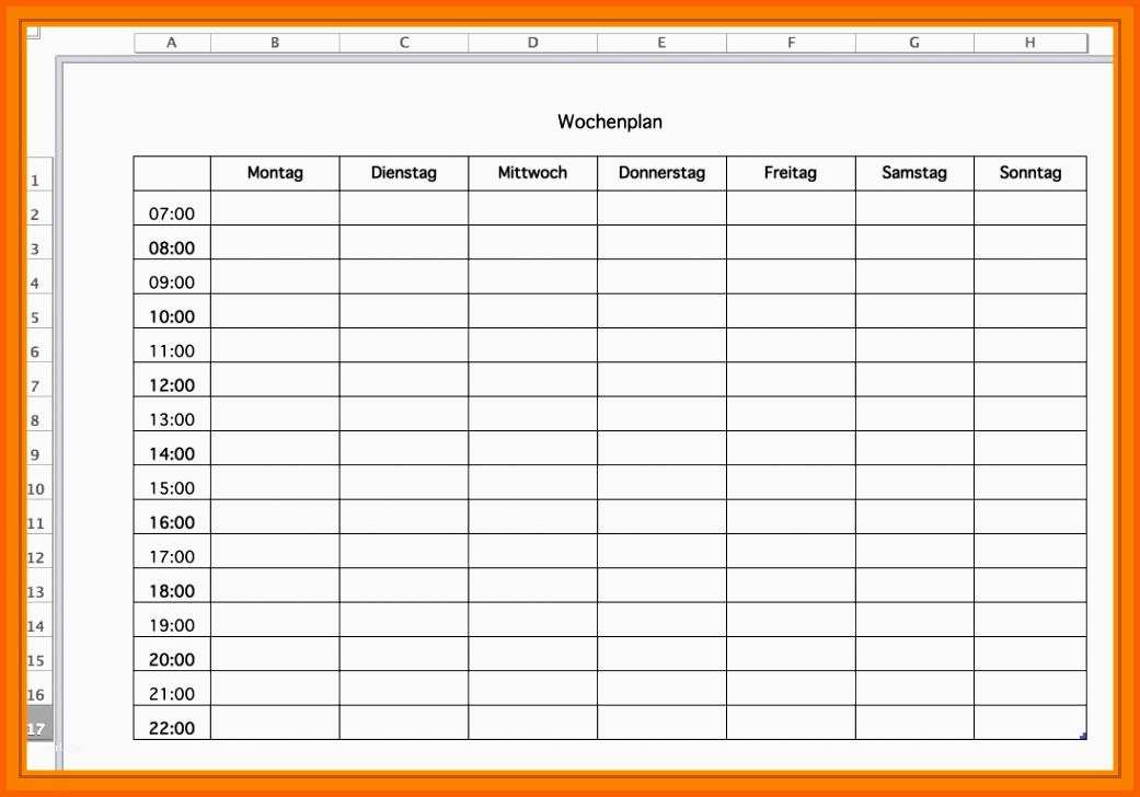 wochenplaner vorlage kostenlos pdf