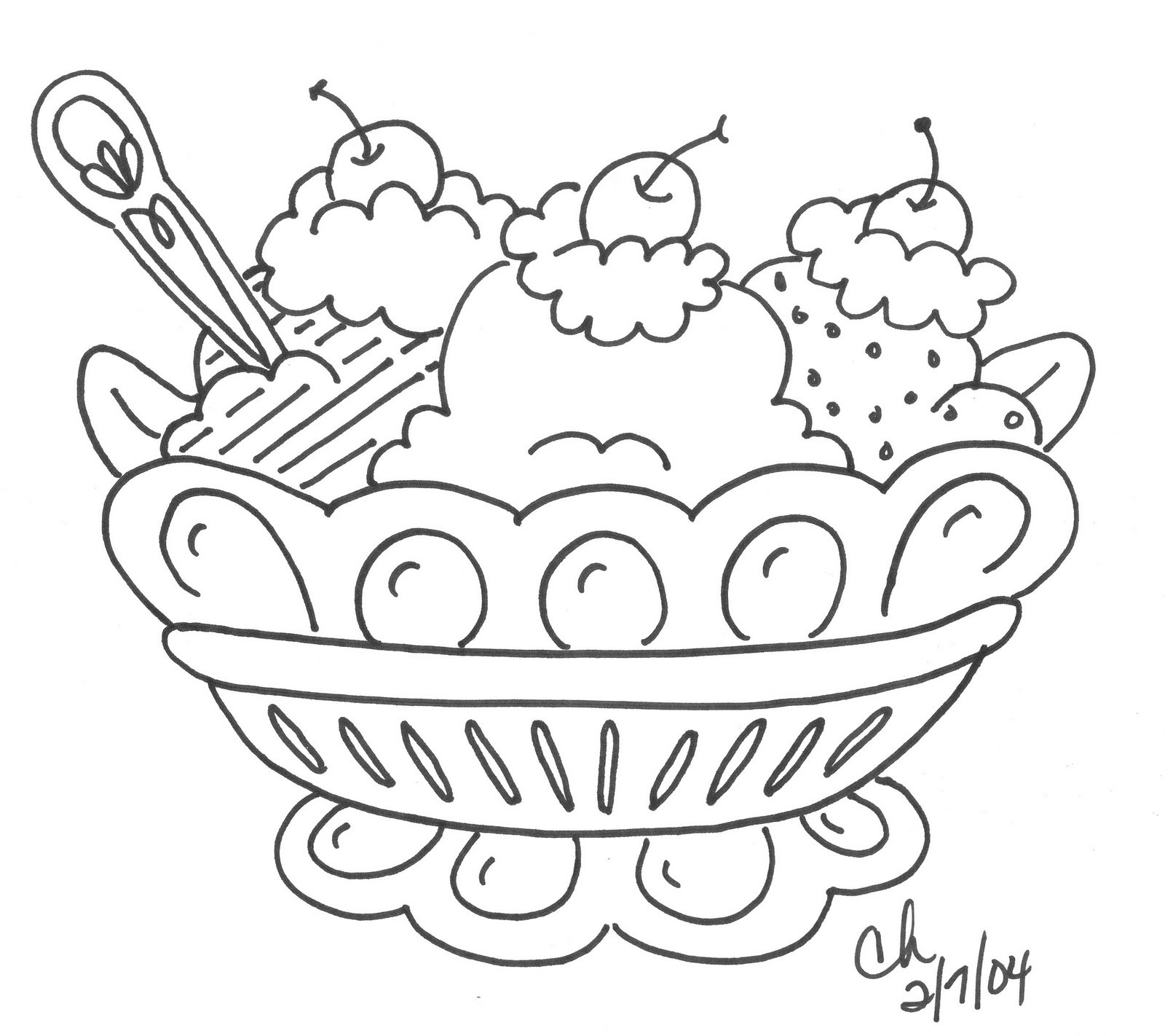 ice cream shop coloring page