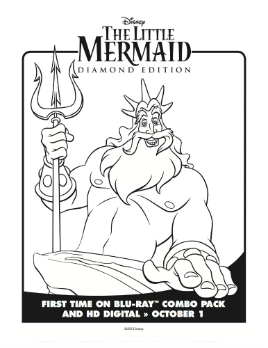 king triton little mermaid coloring pages