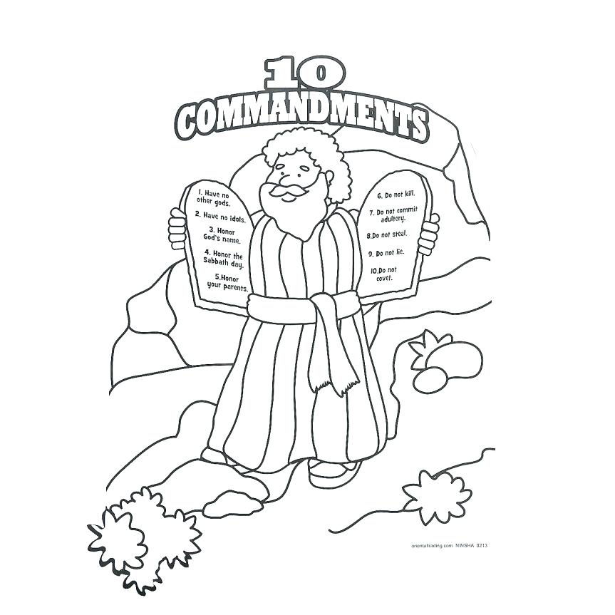 moses and ten commandments coloring page