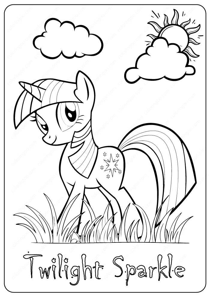 twilight my little pony coloring pages