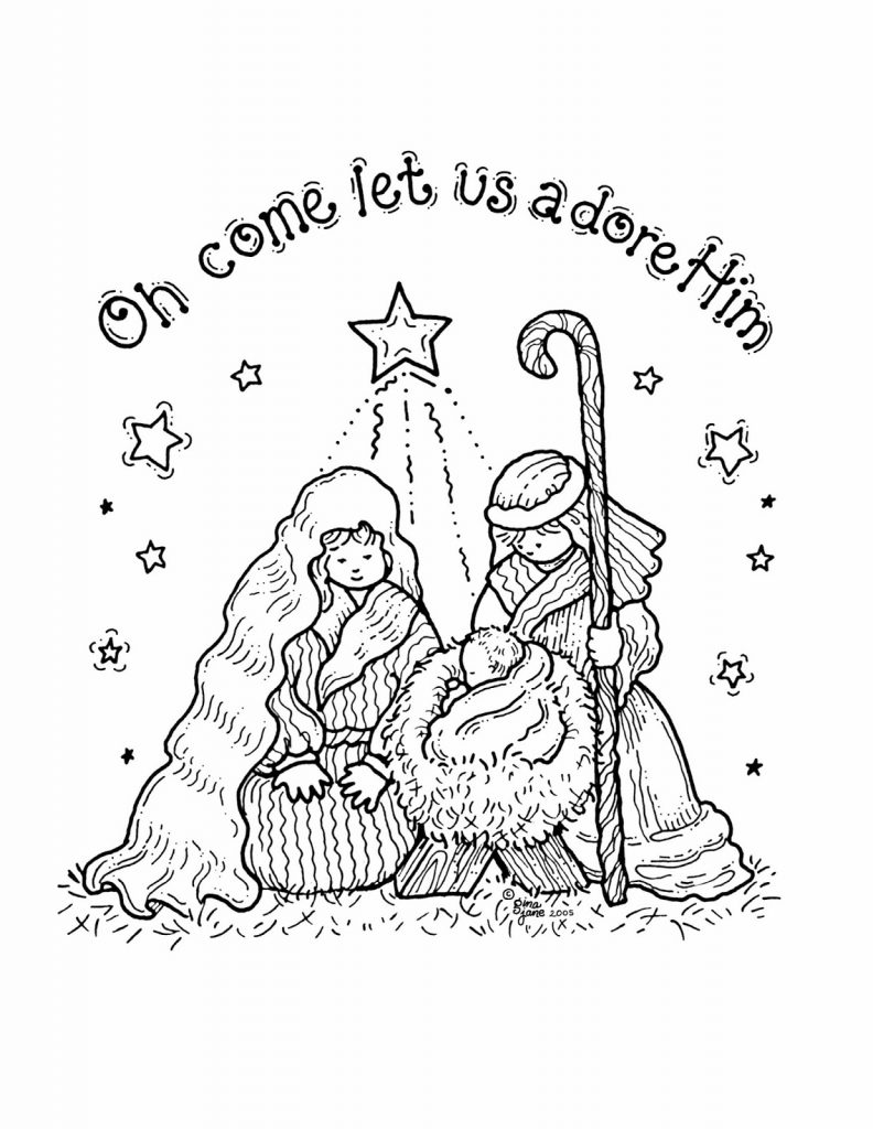 nativity coloring pages free