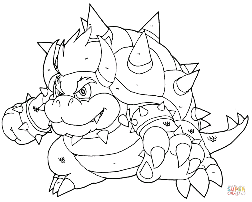 bowser coloring pages printable