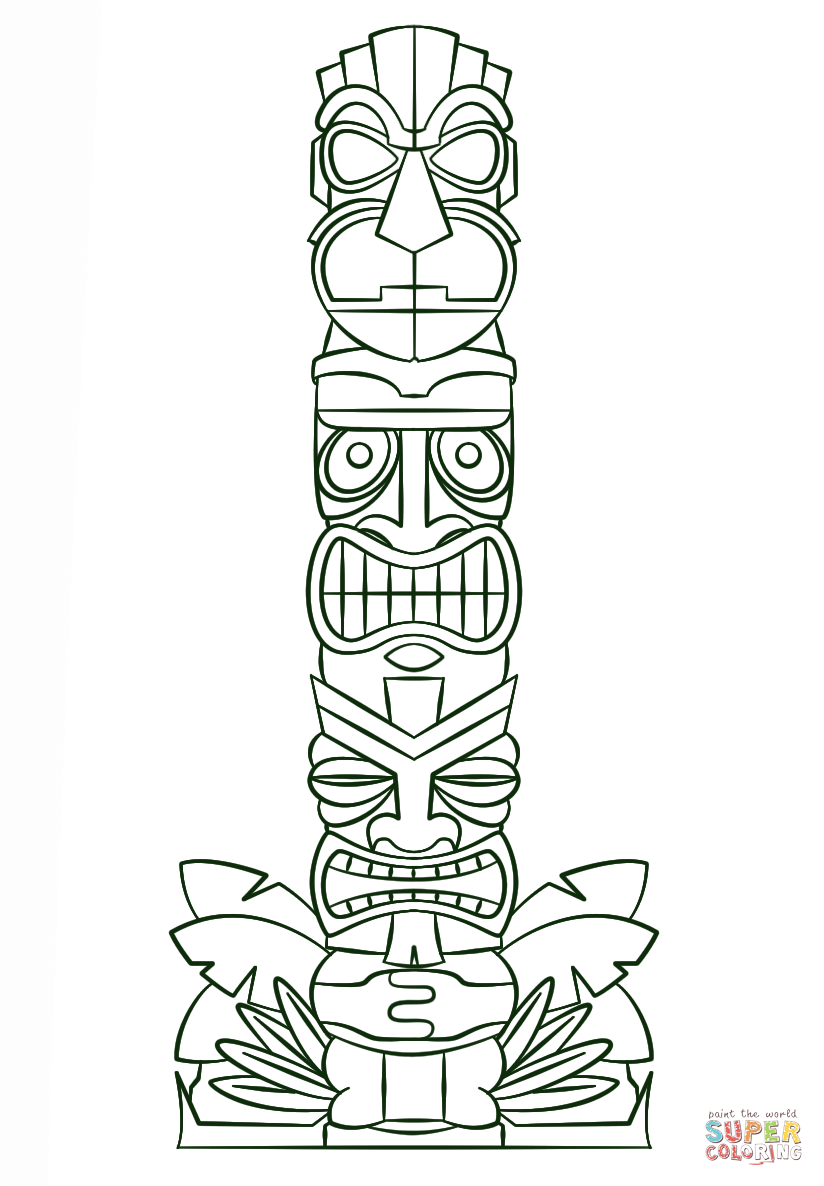 tiki coloring page