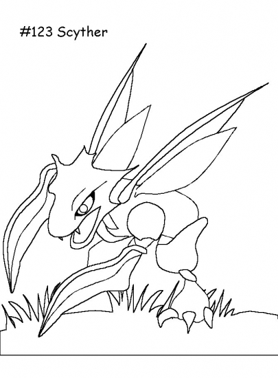 scyther coloring page