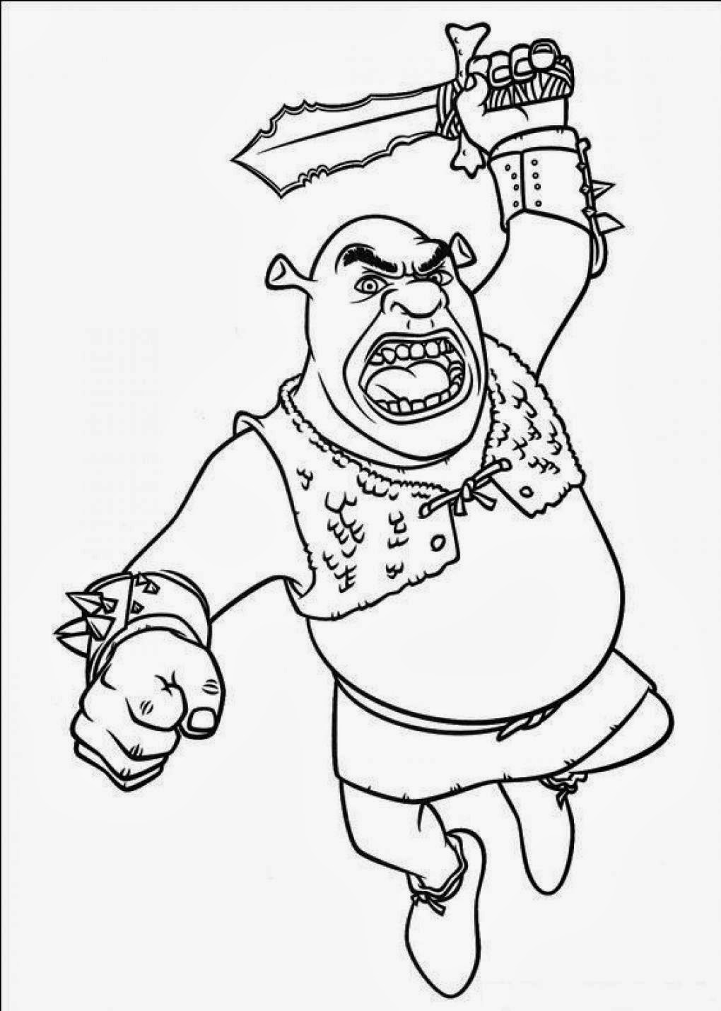 coloring pages shrek