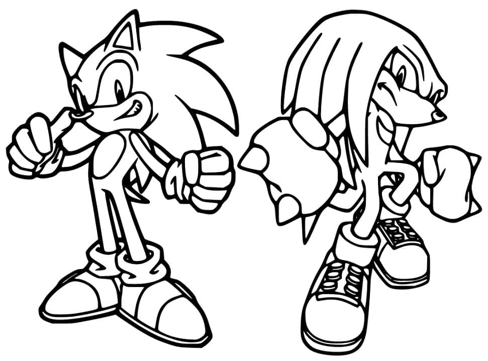 knuckles from sonic coloring page