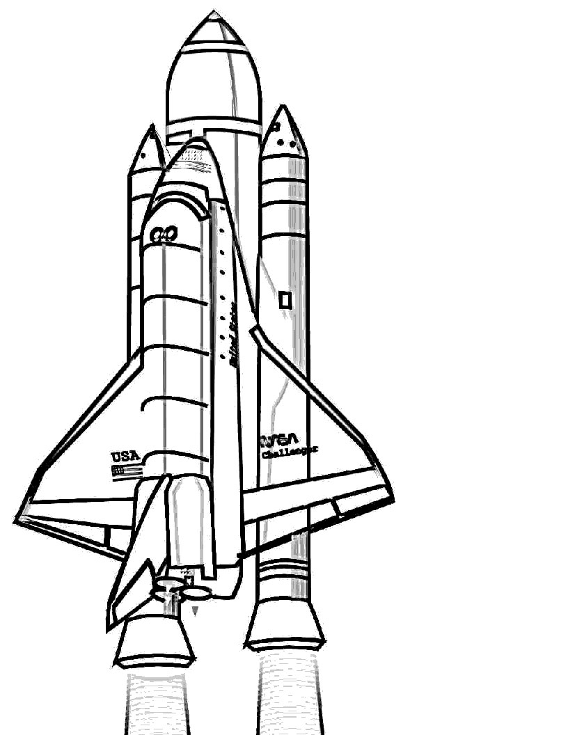 space shuttle coloring page