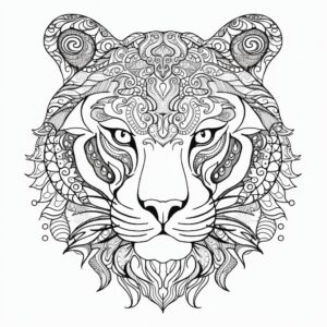 ausmalbilder tiger mandala