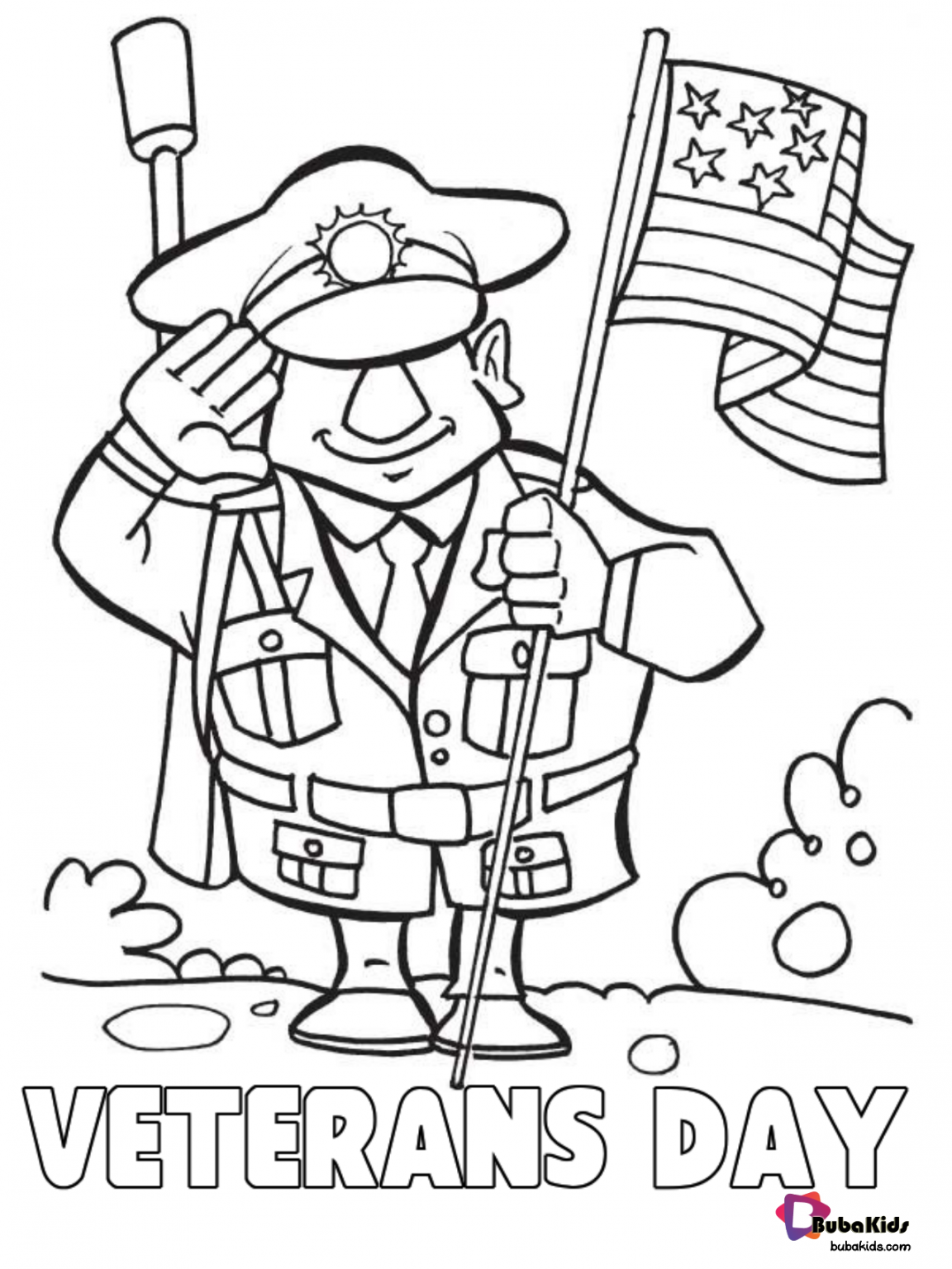 Veterans Day printable coloring pages. | BubaKids.com