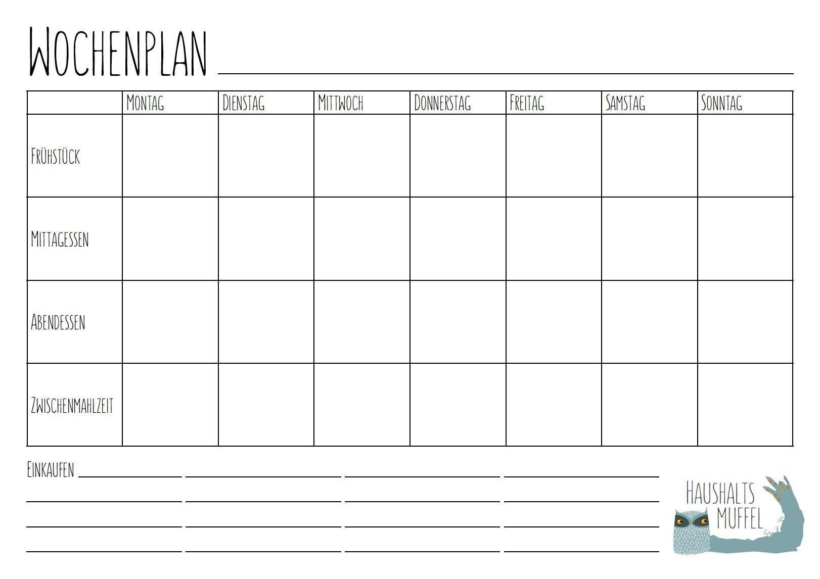 vorlagen wochenplan