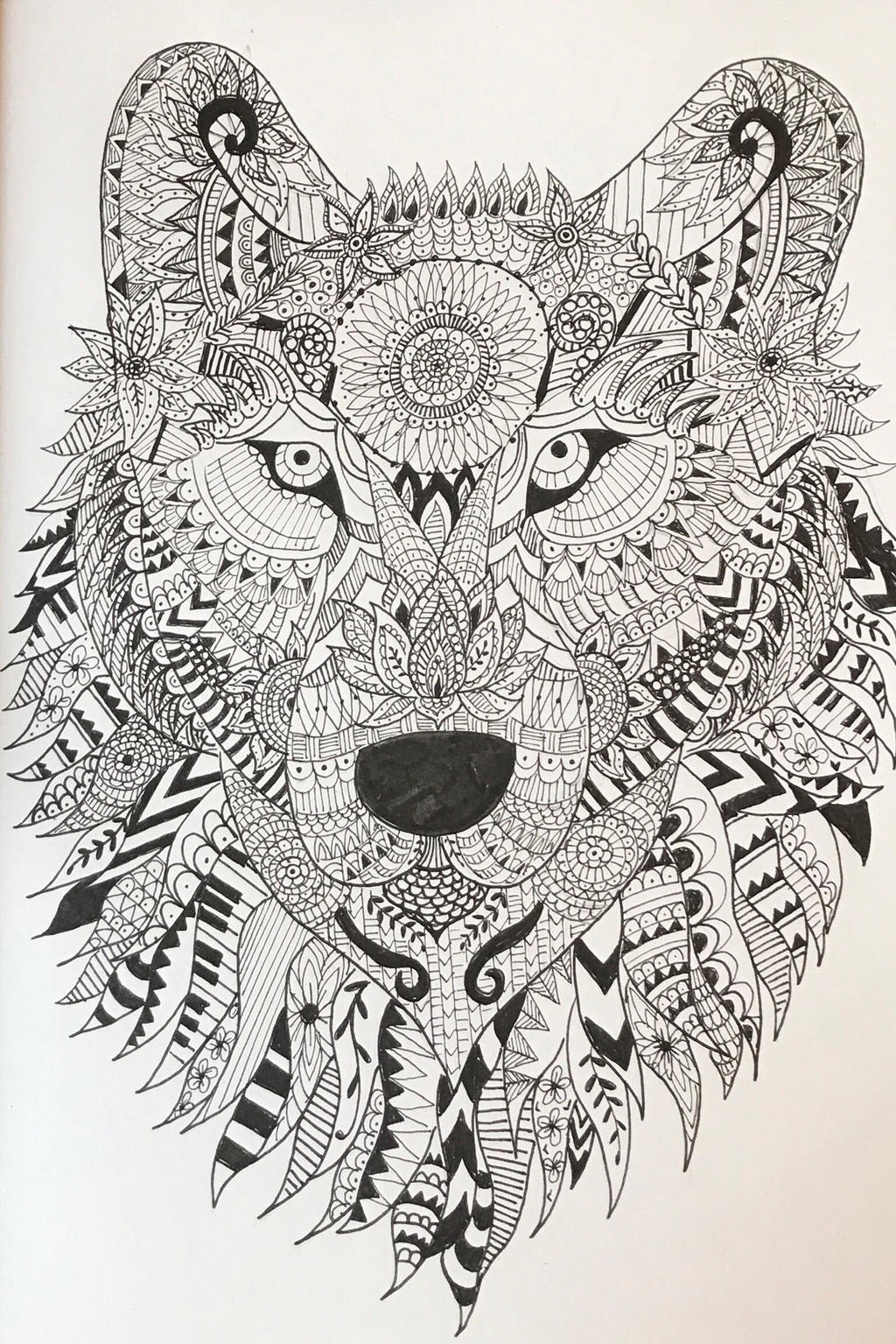 wolf mandala coloring pages