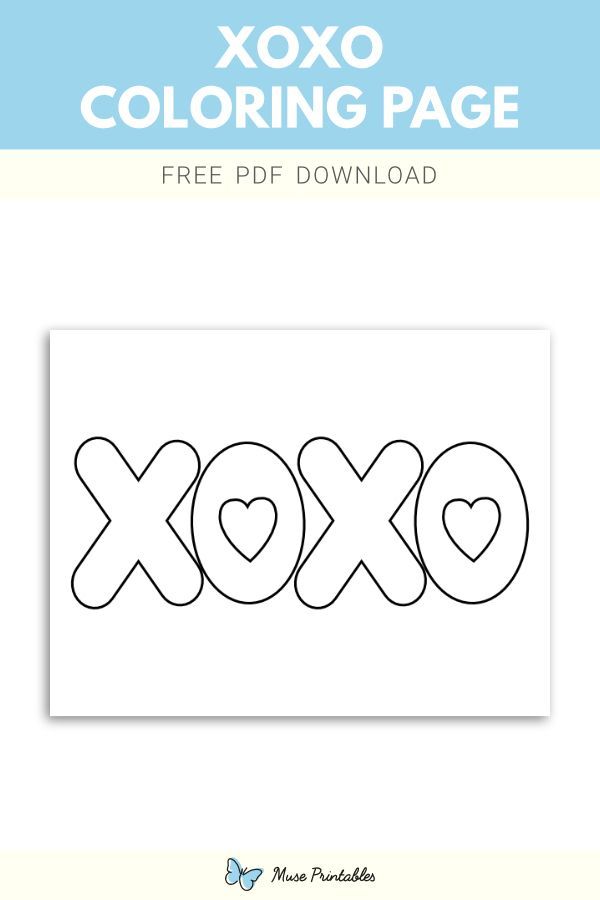 xoxo coloring pages