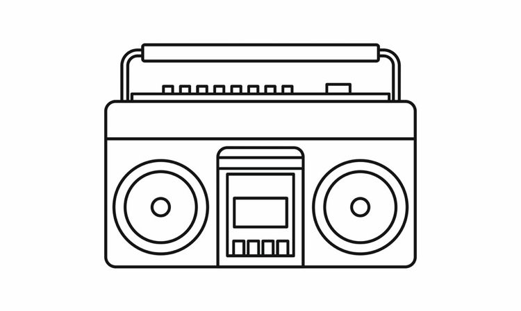 boombox coloring page