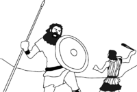 coloring pages of david and goliath