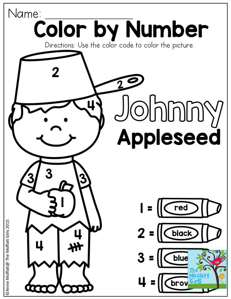 preschool johnny appleseed coloring page