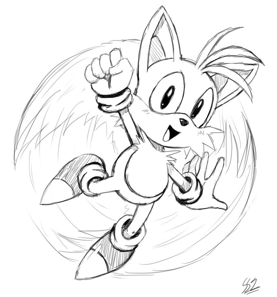 Sonic Tails Coloring Sheet - coloring pages