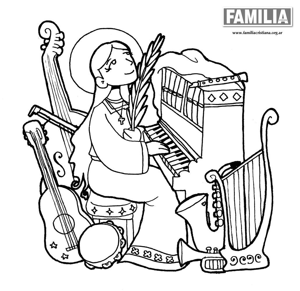 saint cecilia coloring page