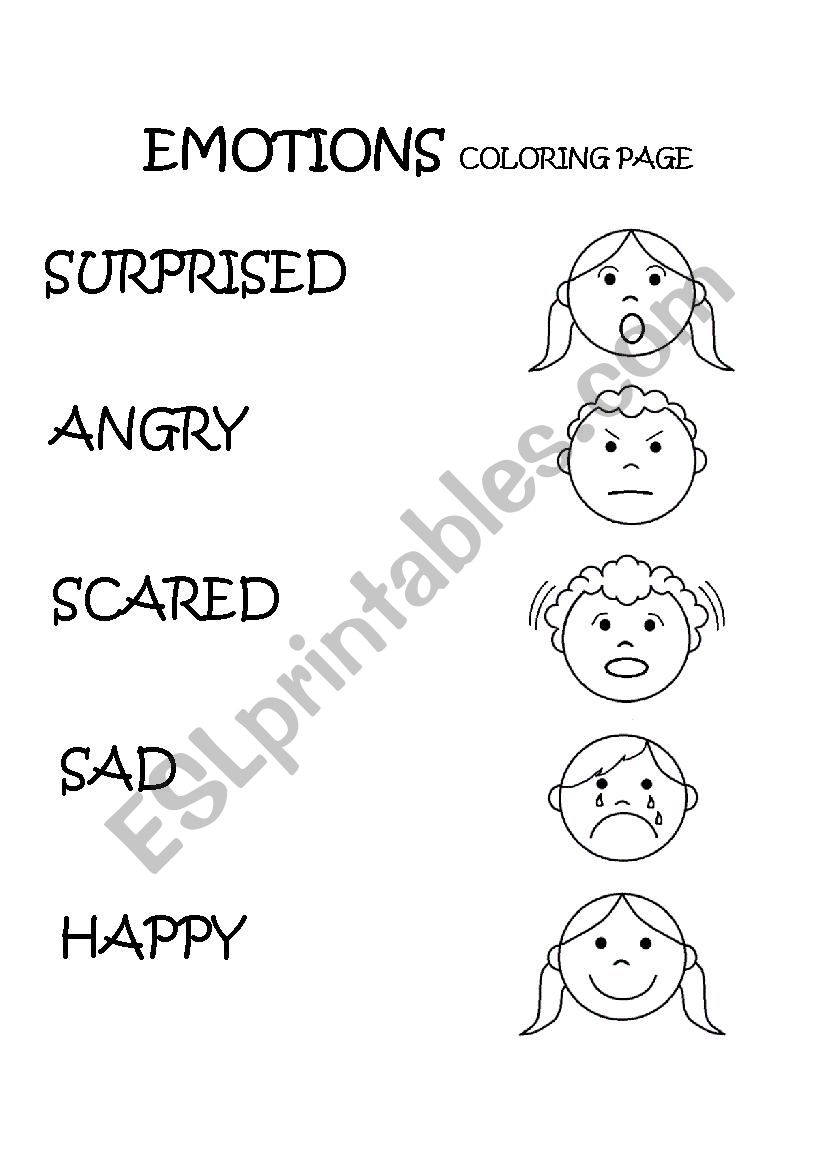 emotions coloring pages