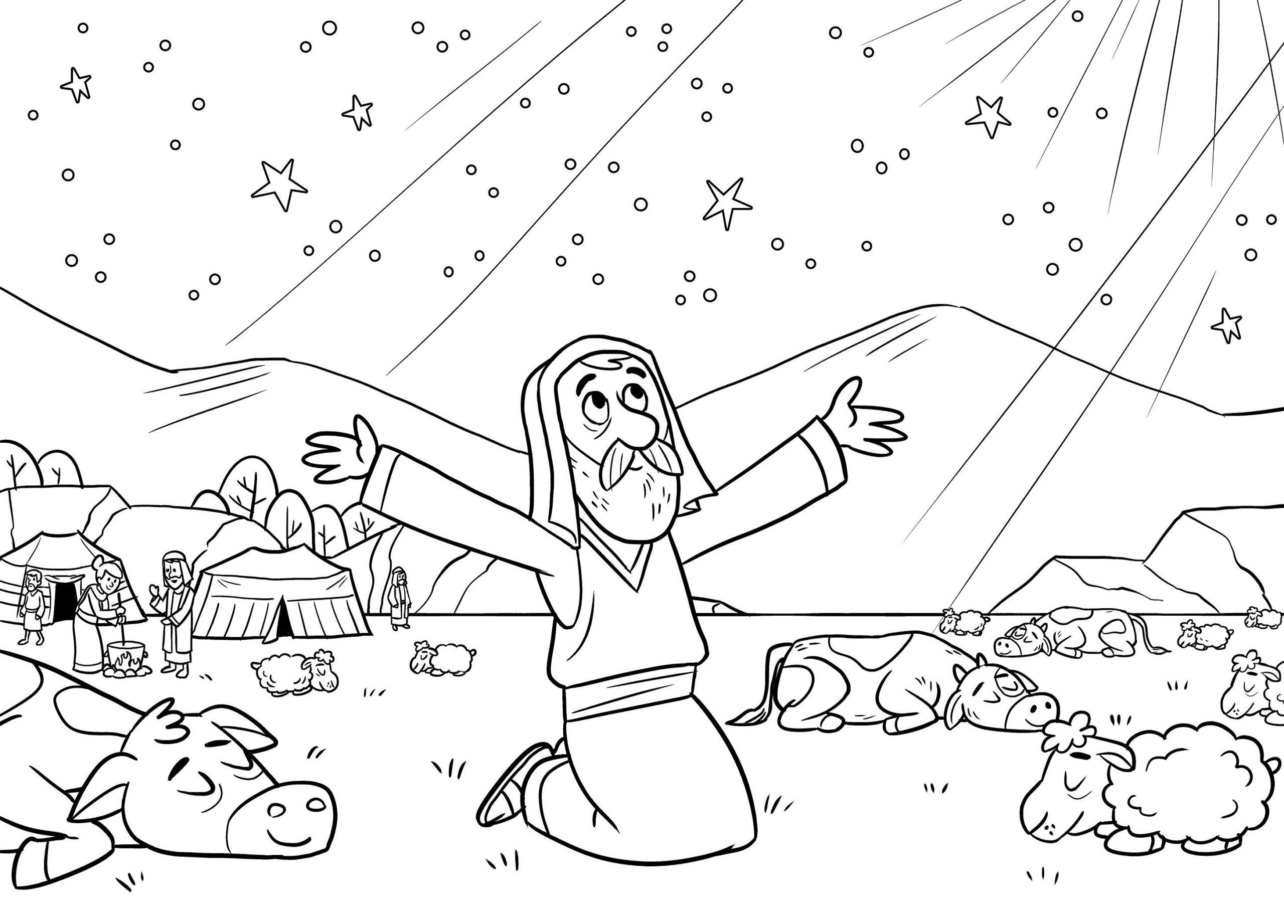 abraham bible coloring pages