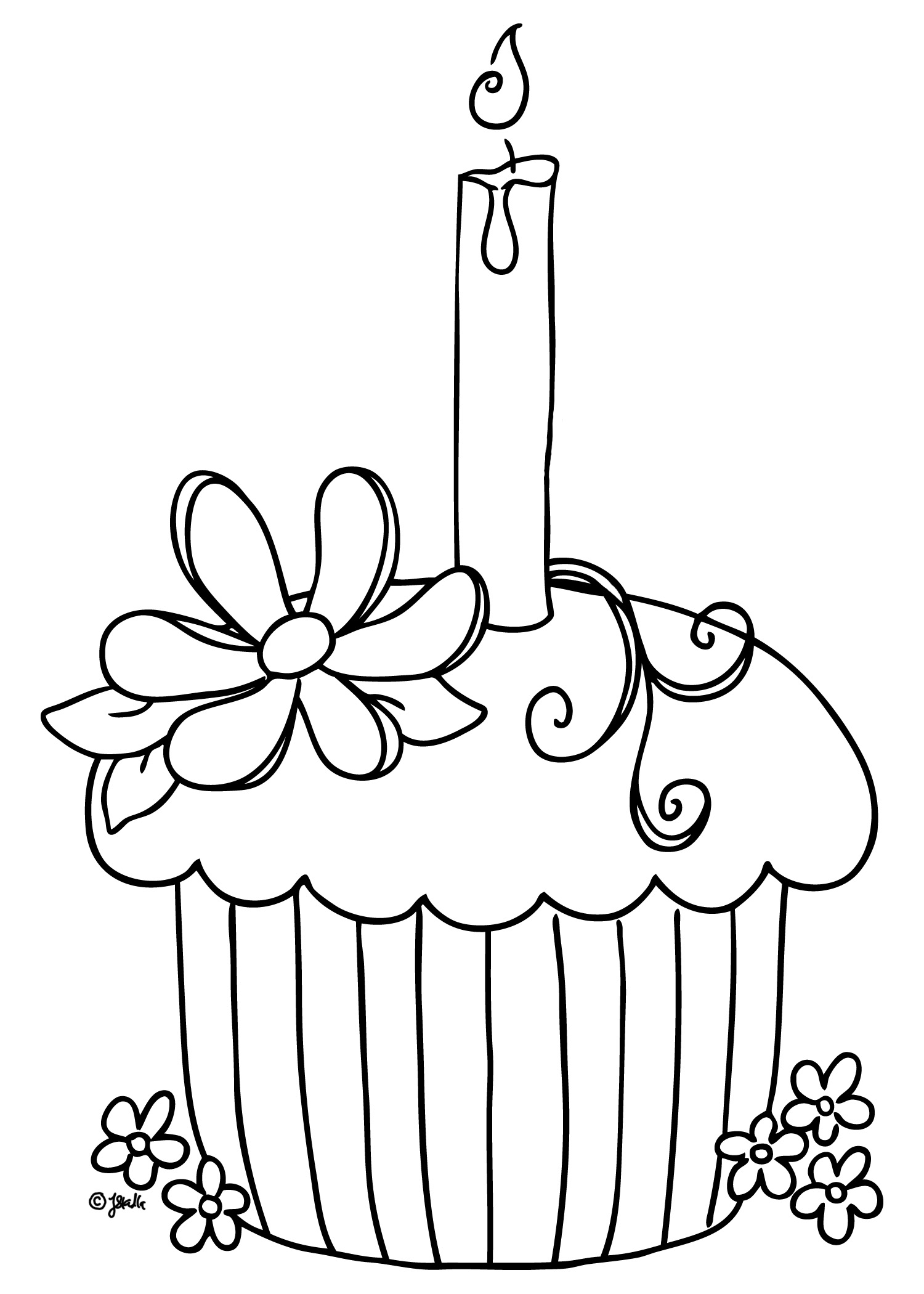 cupcake coloring page free