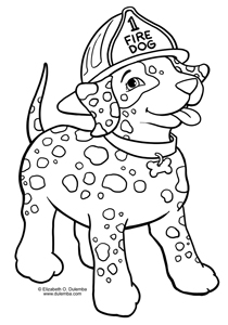 fire dog coloring page