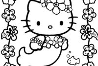 mermaid kitty coloring pages