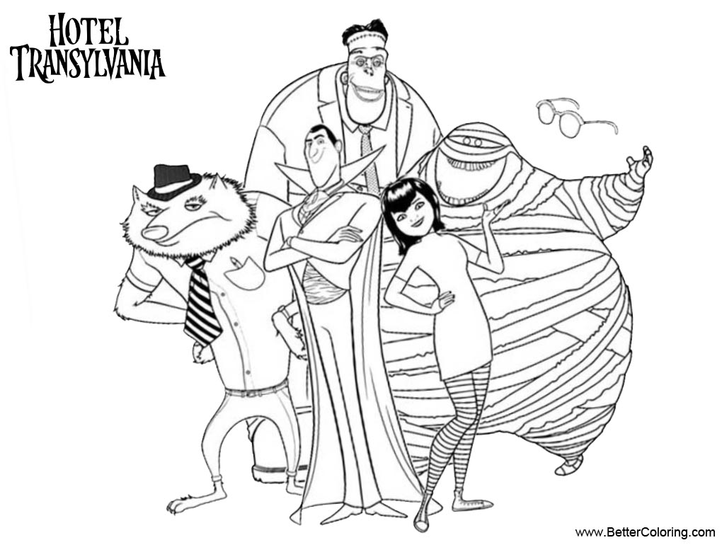 Hotel Transylvania Coloring Pages Characters - Free Printable Coloring