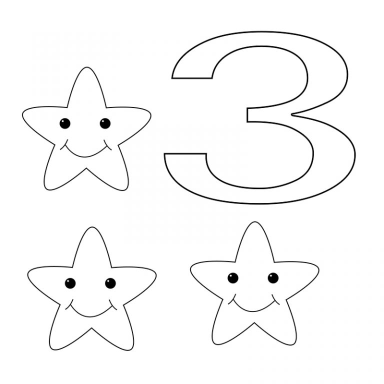 number 3 coloring pages for preschoolers