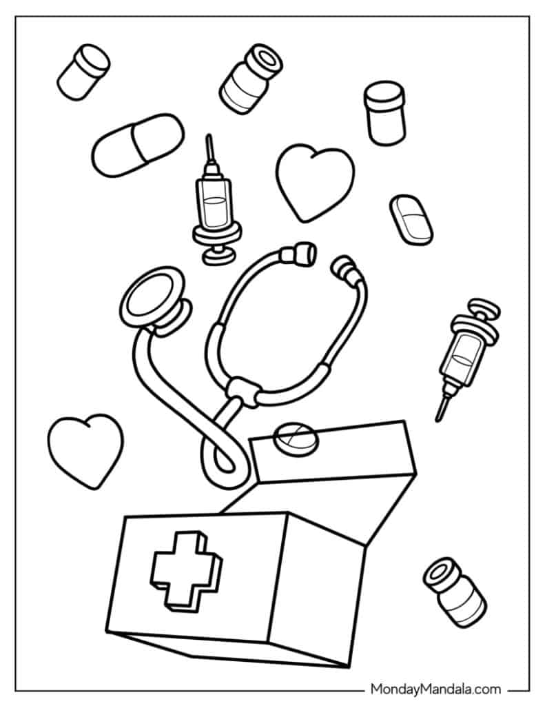 medical doctor coloring pages