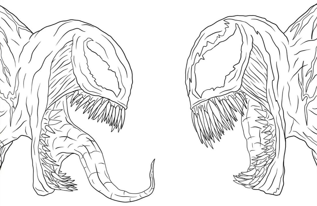 Venom vs Carnage Coloring Page - Free Printable Coloring Pages for Kids