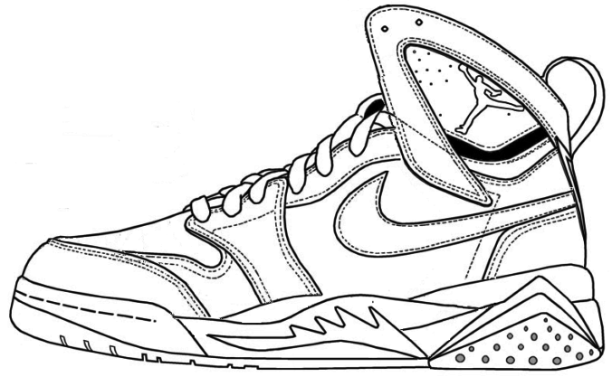 jordan sneaker coloring pages