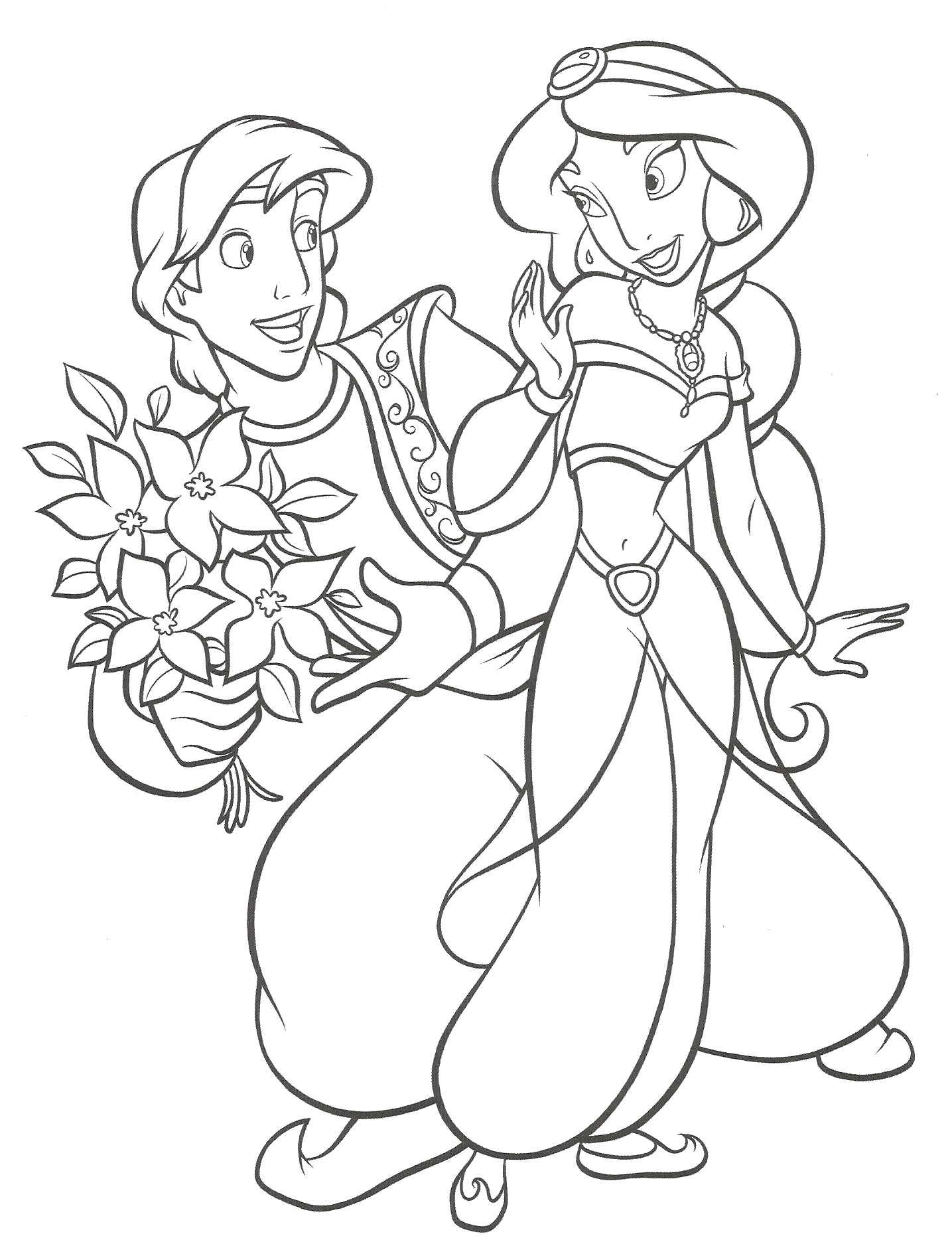 jasmine aladdin coloring pages