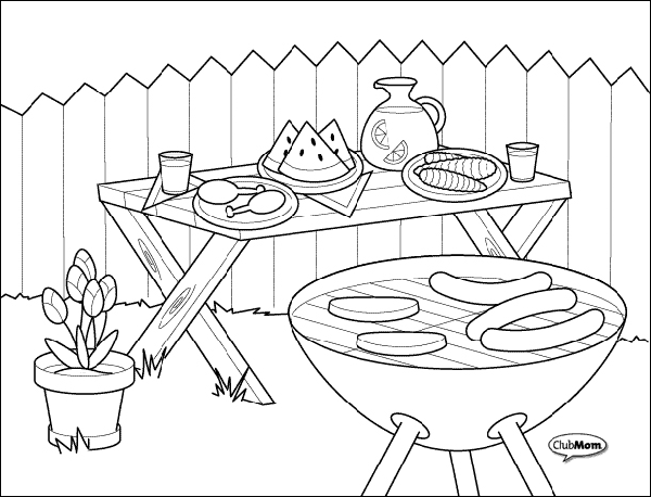 barbeque coloring pages