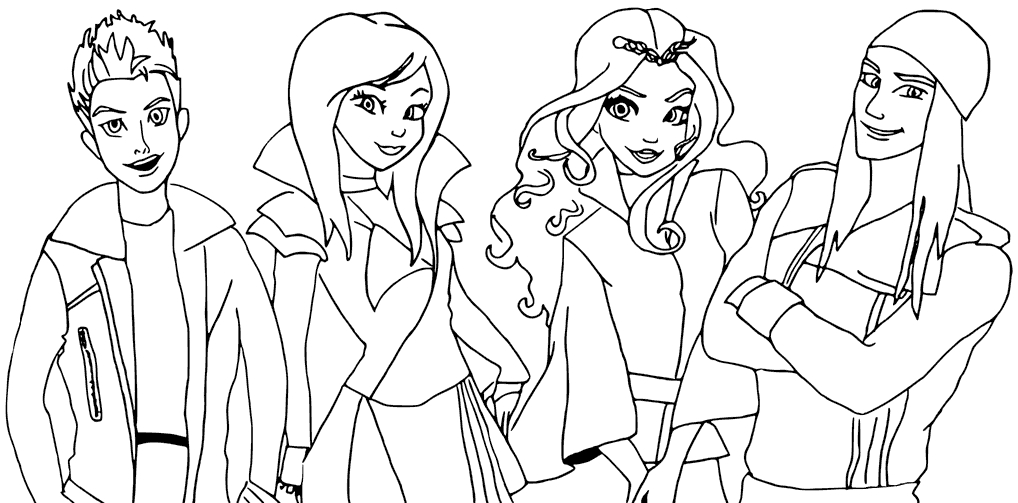 free descendants coloring pages