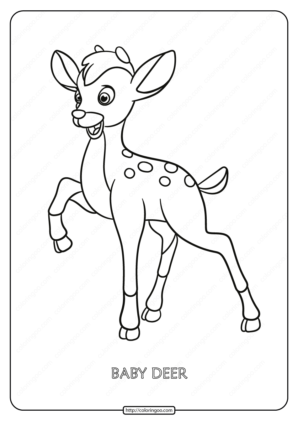 baby deer coloring pages