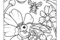 coloring page bees