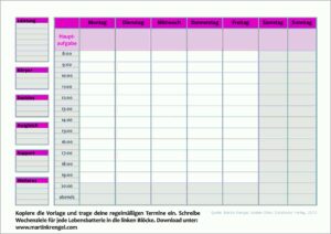 wochenplaner zum ausdrucken pdf