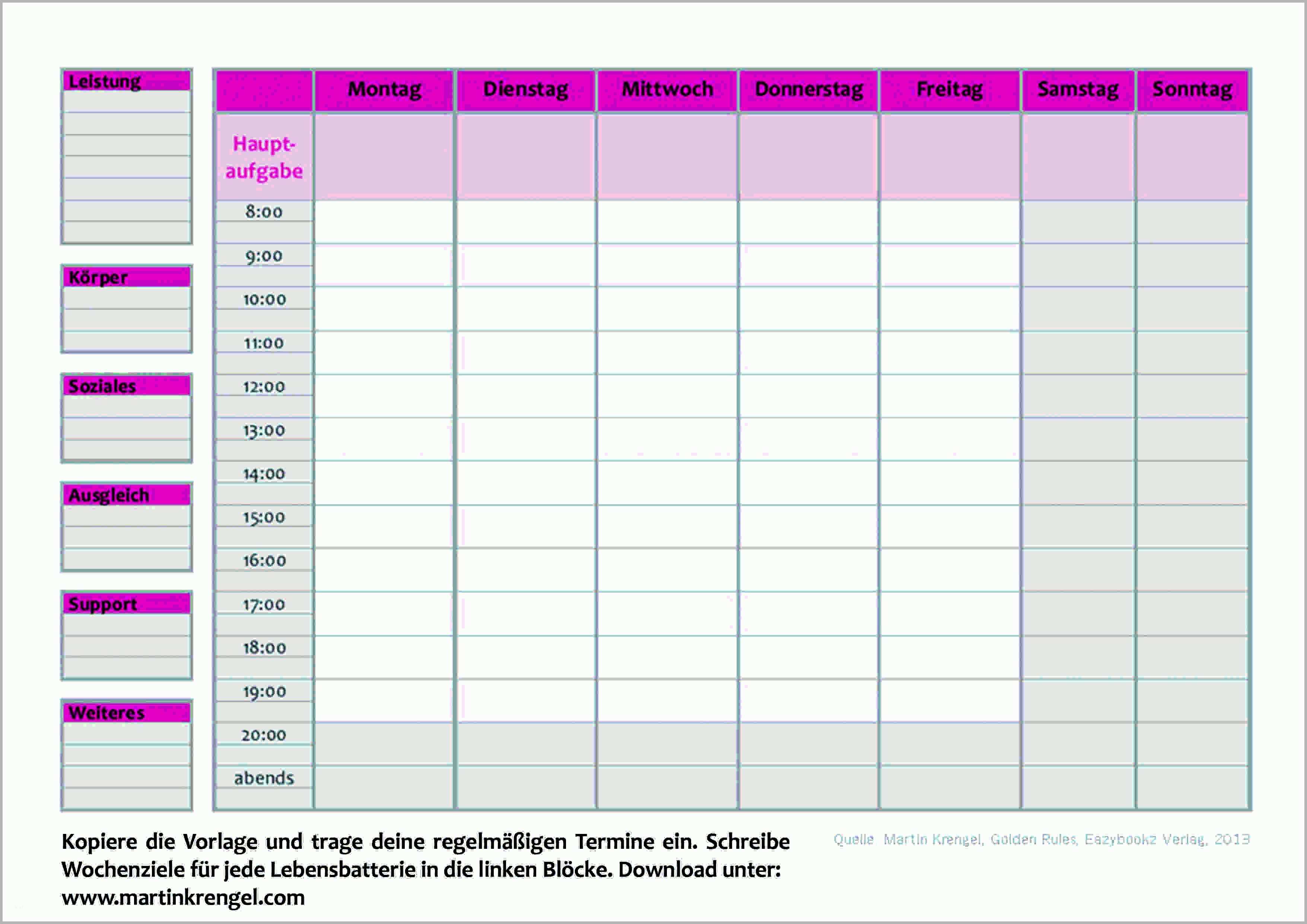 Großartig Wochenplan Grundschule Vorlage – Vorlagens Download