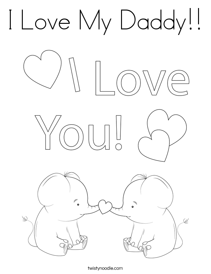 i love you daddy coloring page